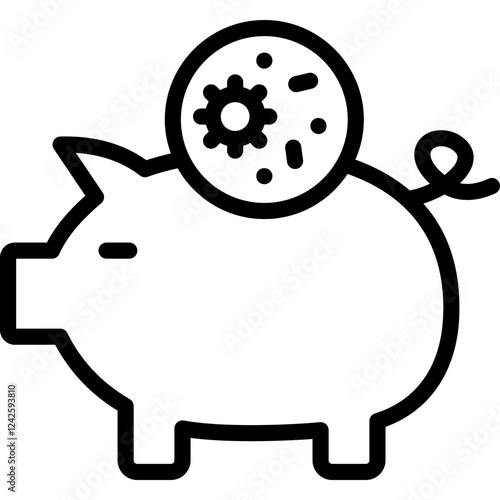 swine flu icon illustration design with outline