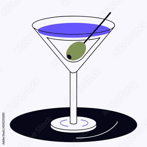 martini with an olive