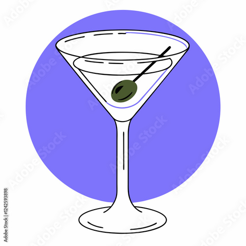 martini with an olive
