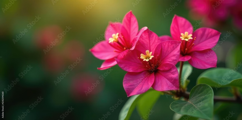 Obraz premium Pisonia Bougainvillea glabra Ti plant with flowers and foliage, plants, bougainvillea, plant