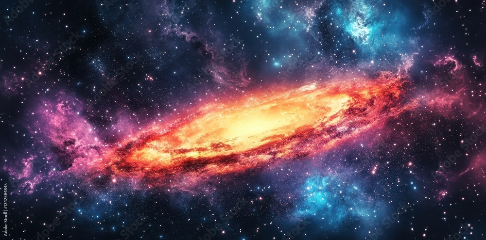 Fototapeta premium Vibrant Cosmic Nebula Swirling Through Space