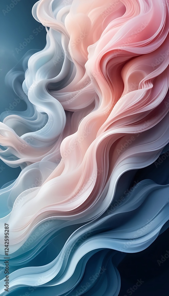 Obraz premium Abstract Swirling Pastel Hues in Fluid Motion