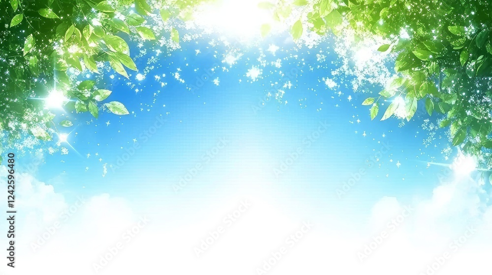Serene Springtime Sunlight Dappled Leaves and Sky Serene Springtime Sunlight Dappled Leaves and Sky