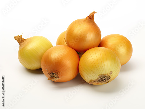 Wallpaper Mural Group of Fresh Yellow Onions on White Background Torontodigital.ca