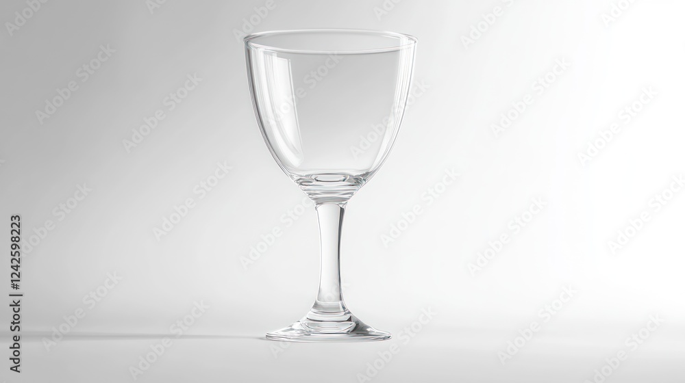 Obraz premium Empty glass wine goblet on white background, studio shot, product photography