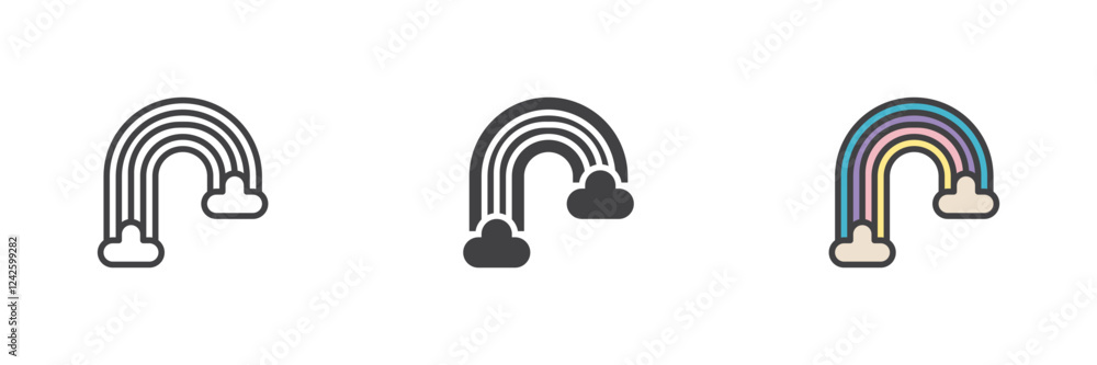 Rainbow different style icon set Rainbow different style icon set