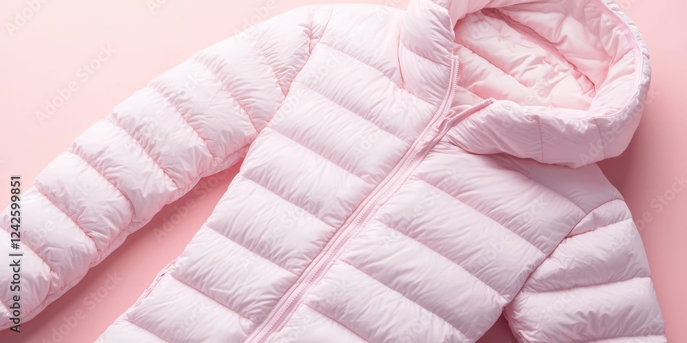 Obraz premium Puffy lining highlights in this winter outerwear photography.