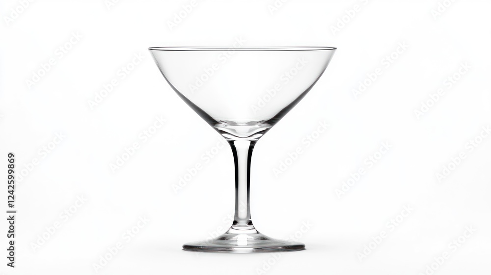 Empty martini glass, white background, studio shot, drinkware, website design Empty martini glass, white background, studio shot, drinkware, website design