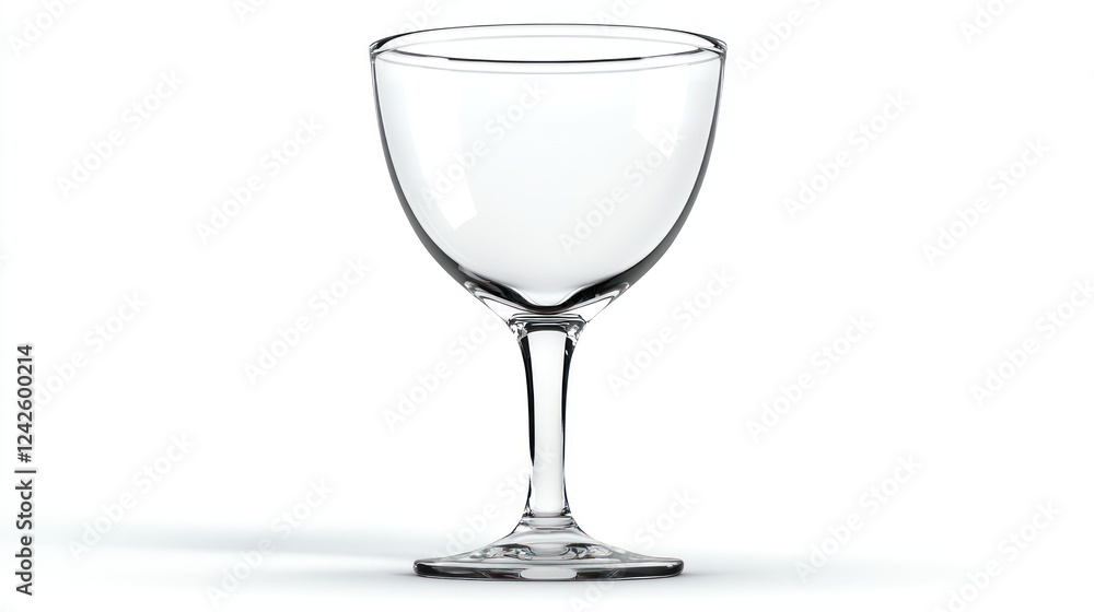 Empty cocktail glass, studio shot, white background, drink menu design Empty cocktail glass, studio shot, white background, drink menu design