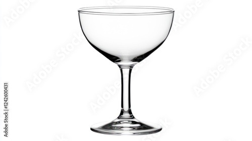 Empty coupe glass, cocktail, bar, white background, menu