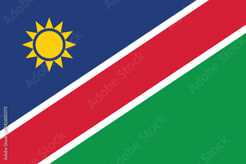 Free Download Namibia flag official colors and proportion digital vector illustration. - GFXLoad