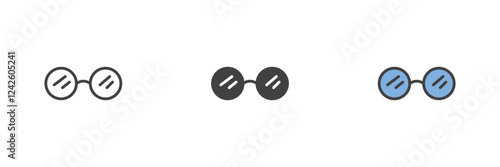 Sunglasses different style icon set
