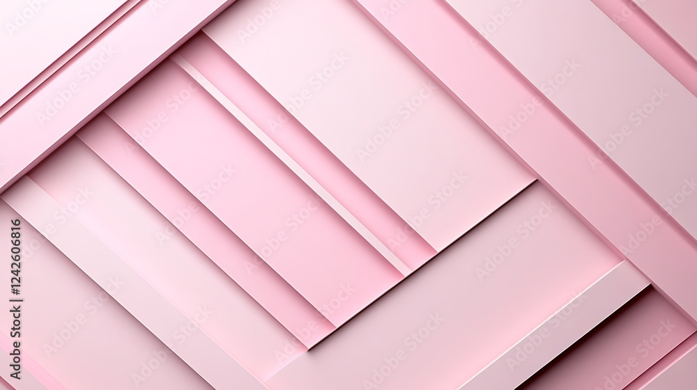 Fototapeta premium Pink geometric shapes, abstract background