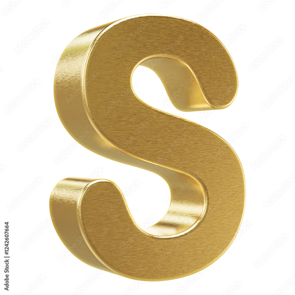 3D Golden Font Letter S 3D Golden Font Letter S