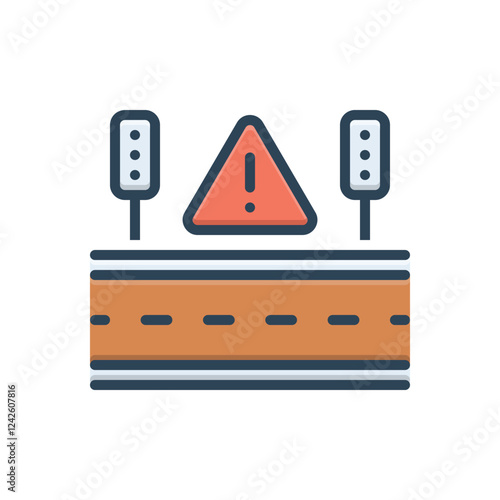 Color illustration icon for work in progress