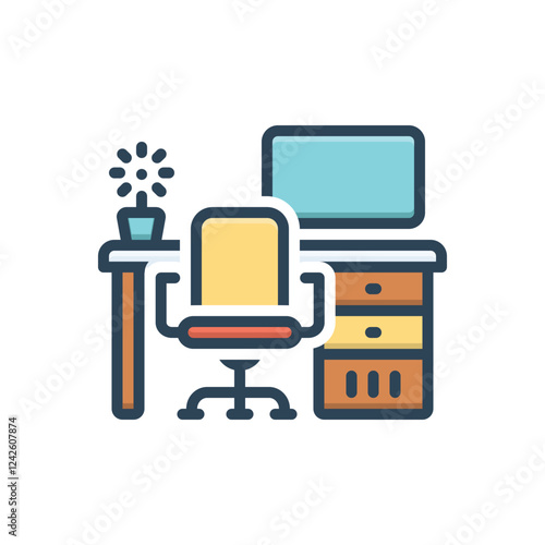 Color illustration icon for workspace