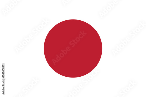 Japan flag official size and color standards vector illustration