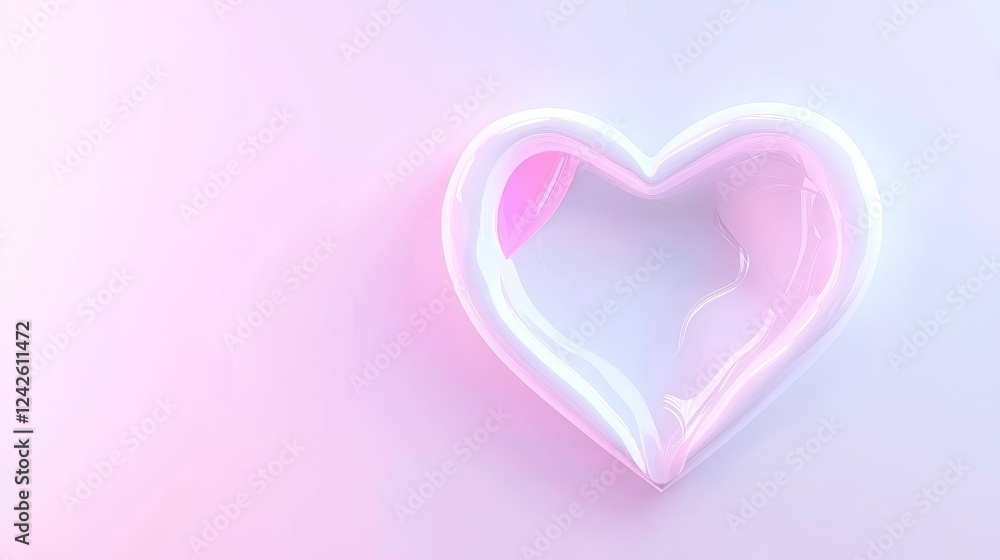 Abstract Pastel Heart Shape - A delicate, pastel-colored heart symbolizes love, romance, affection, tenderness, and hope.  The abstract design evokes a feeling of serenity and calm.