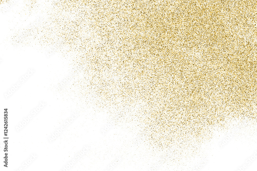 Gold Texture Pattern on Transparent Background. Light Golden Confetti. PNG Design Element.
