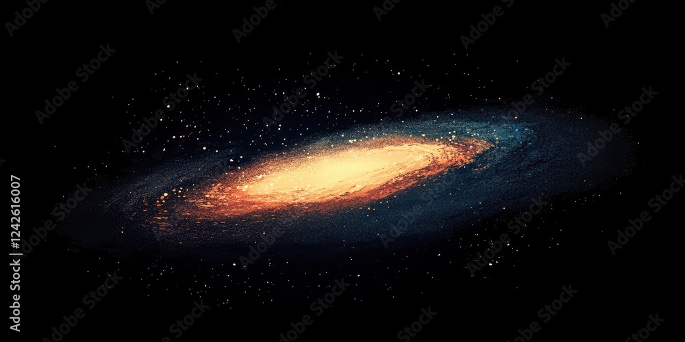 Obraz premium A vibrant spiral galaxy in deep space