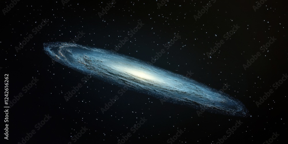 A Spiral Galaxy Amidst Distant Stars In Space A Spiral Galaxy Amidst Distant Stars In Space