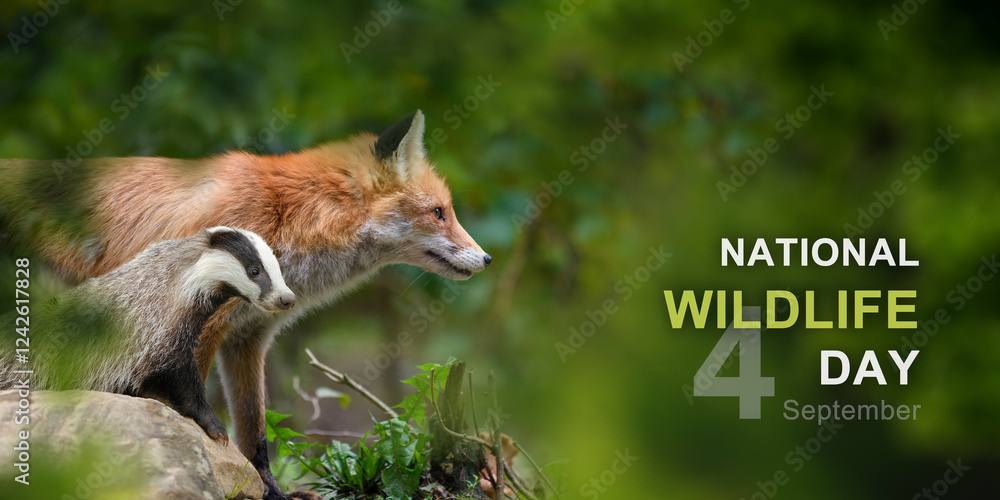 Naklejka premium National wildlife day