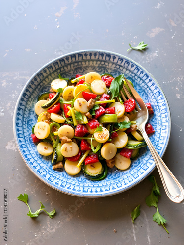 Insalata di cardi bolliti e conditi con olio extravergine di olive e prezzemolo photo