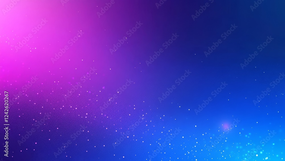 Fototapeta premium Pink blue cosmic nebula, glowing particles, space background, website design