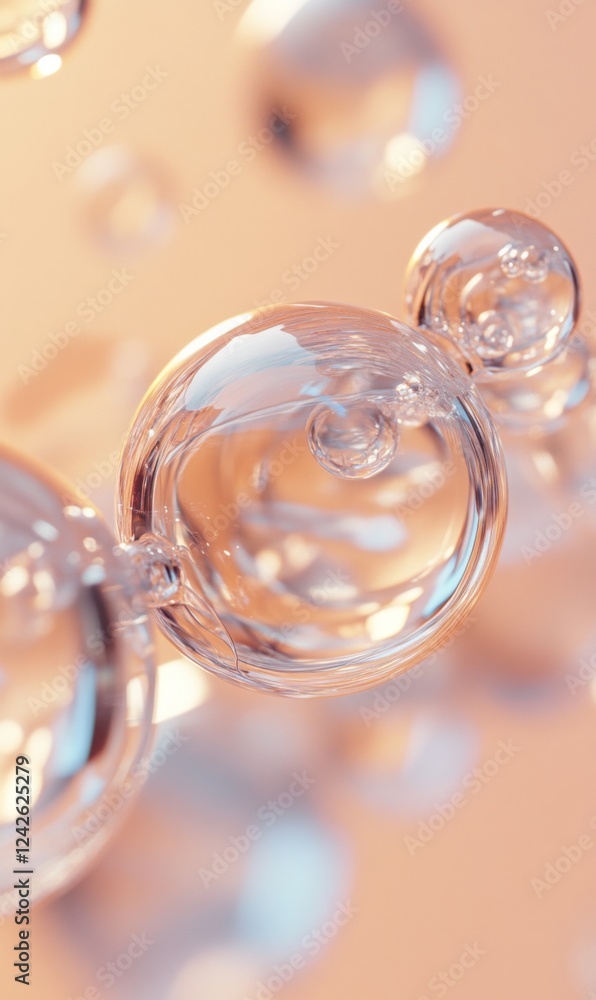 Fototapeta premium Abstract beauty with clear water drops for hygiene or science background and wallpaper theme