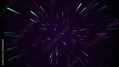 Background motion style neon lines zoom looping