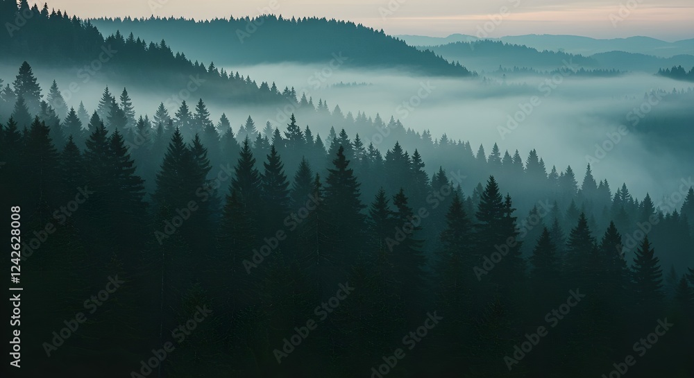 Obraz premium The Fading Forest Layers Generative AI