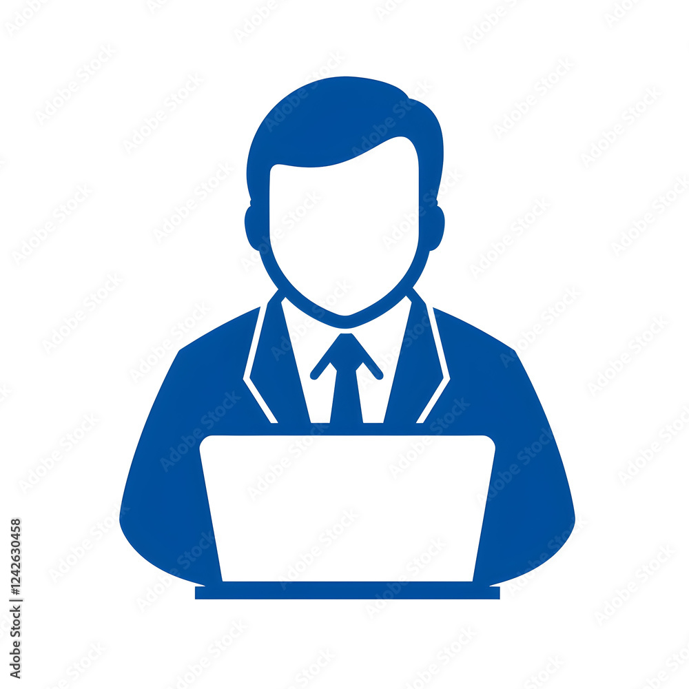 Professional Man Working on Laptop in Modern Business Environment Professional Man Working on Laptop in Modern Business Environment