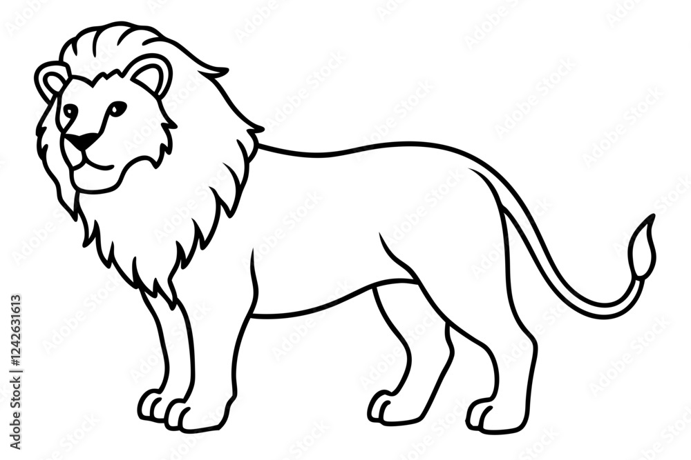 Minimalist Lion Single Line Vector Minimalist Lion Single Line Vector