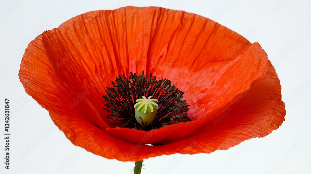 Bright Red Poppy Isolated on White Background
Bright Red Poppy Isolated on White Background