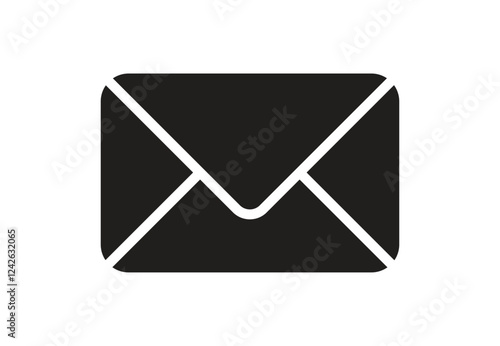 Email Envelope Icon with Notification Badge for Digital Communication illustration