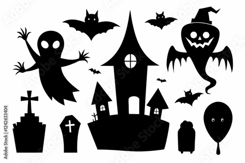 Spooky Silhouettes Collection – Halloween Vector Illustration Set