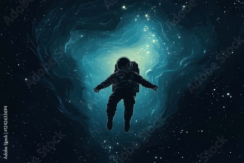 Wallpaper Mural Astronaut Floating Through a Cosmic Nebula Torontodigital.ca