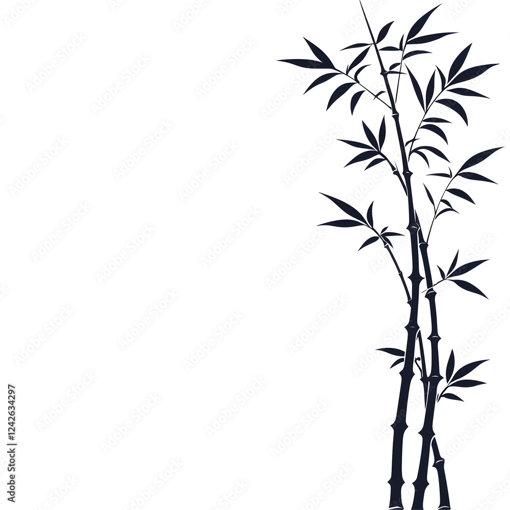 Fototapeta premium Elegant Bamboo Plant Silhouette Against a Soft Background