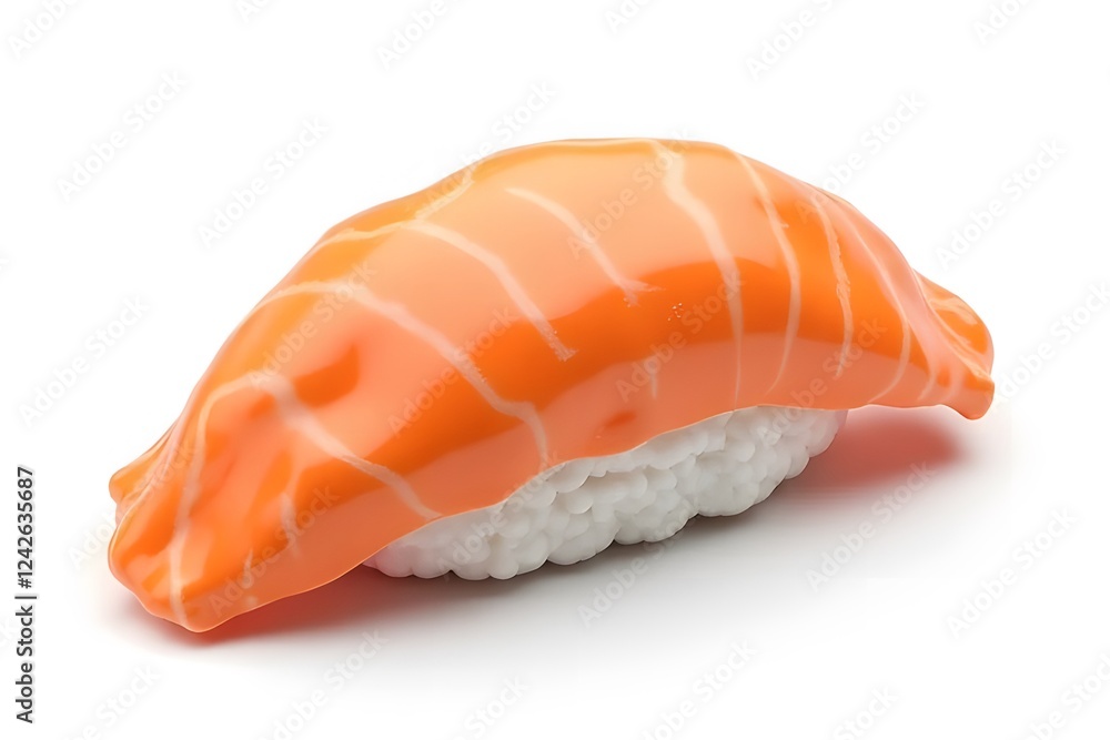 Fresh salmon sushi nigiri isolated on a white background Fresh salmon sushi nigiri isolated on a white background