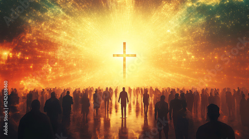 An AI generative picture represents a religion and Christianity concept.