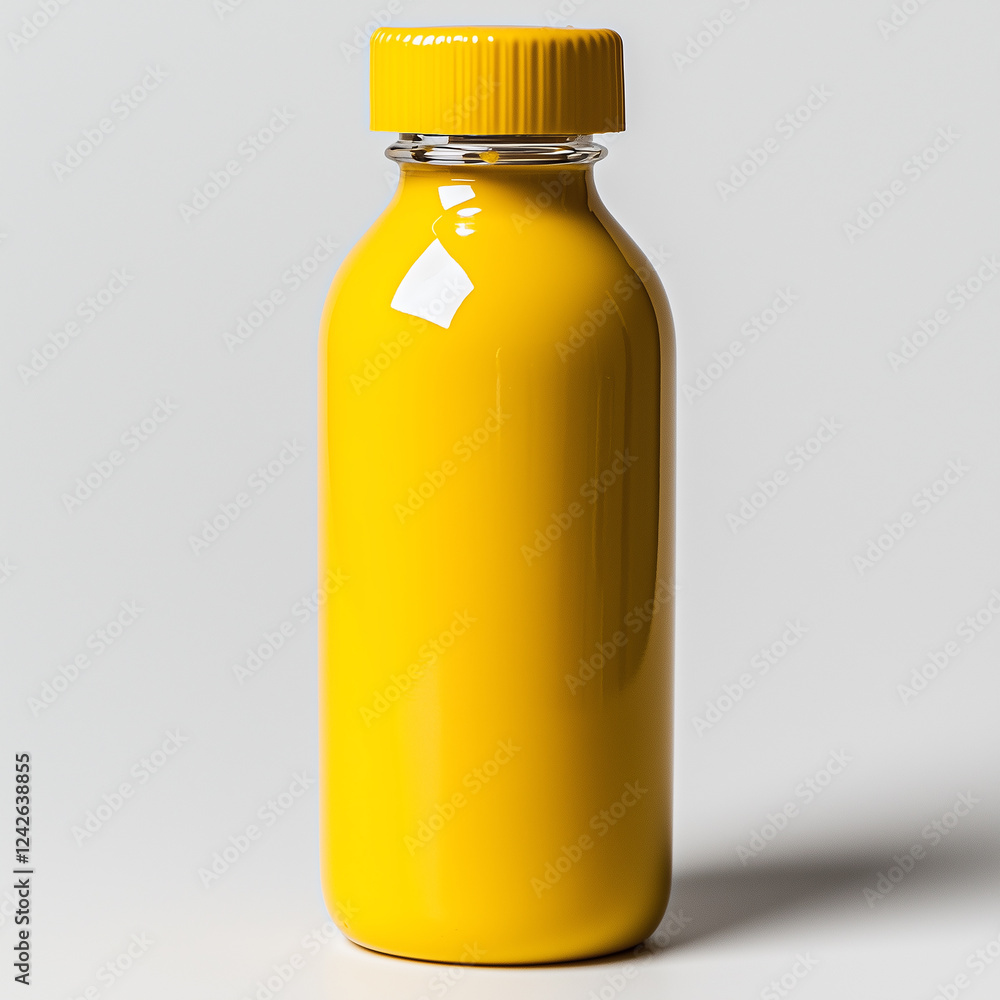 Yellow Squeeze Bottle with Cap: Condiment Dispenser, Isolated on White Background
Yellow Squeeze Bottle with Cap: Condiment Dispenser, Isolated on White Background