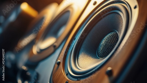 Close-up of sub woofers audio music bass speakers background wallpaper