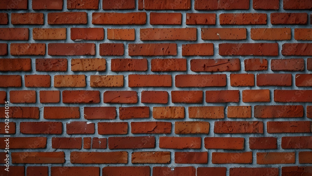 Brick wall of red color, old red brick wall texture background. Generative AI Brick wall of red color, old red brick wall texture background. Generative AI