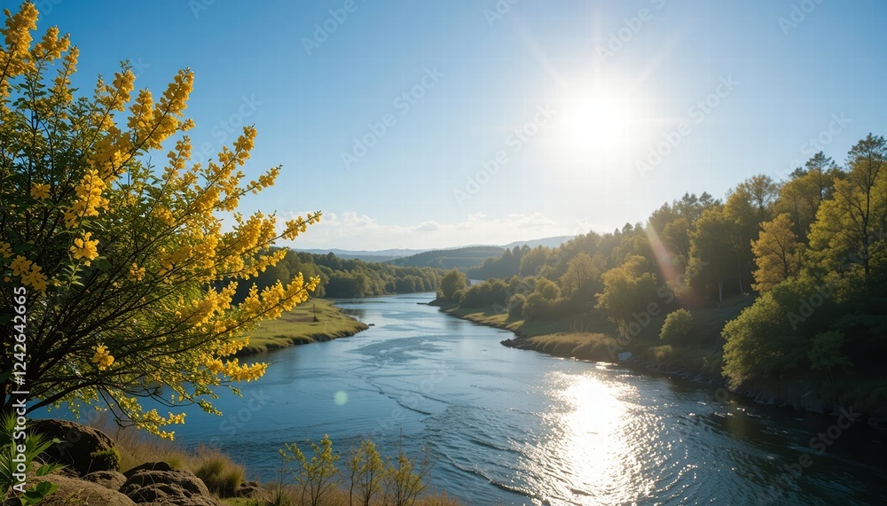 Landscape photo of a river that looks clean and fresh Landscape photo of a river that looks clean and fresh