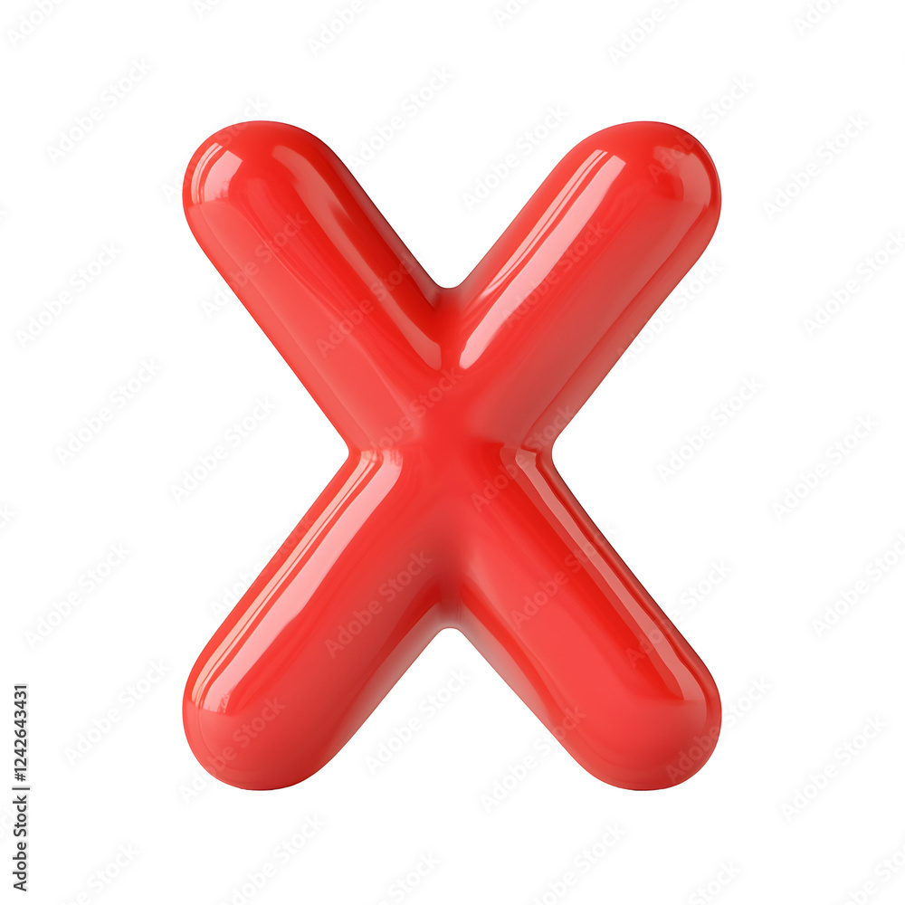 Glossy Red 3D Cross Shape Ideal for Modern Graphic Designs Glossy Red 3D Cross Shape Ideal for Modern Graphic Designs