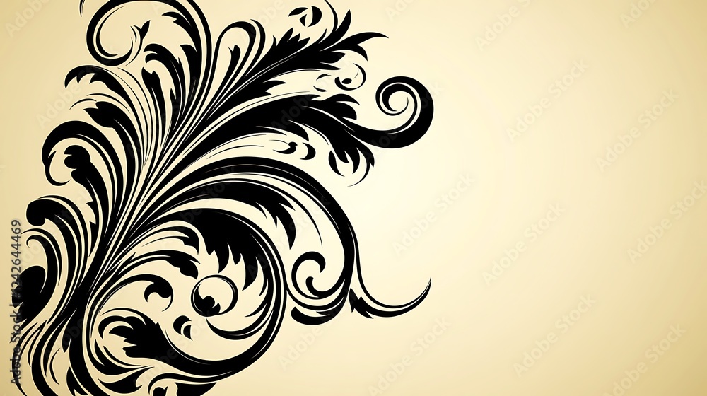 Elegant floral design, beige background, invitation Elegant floral design, beige background, invitation