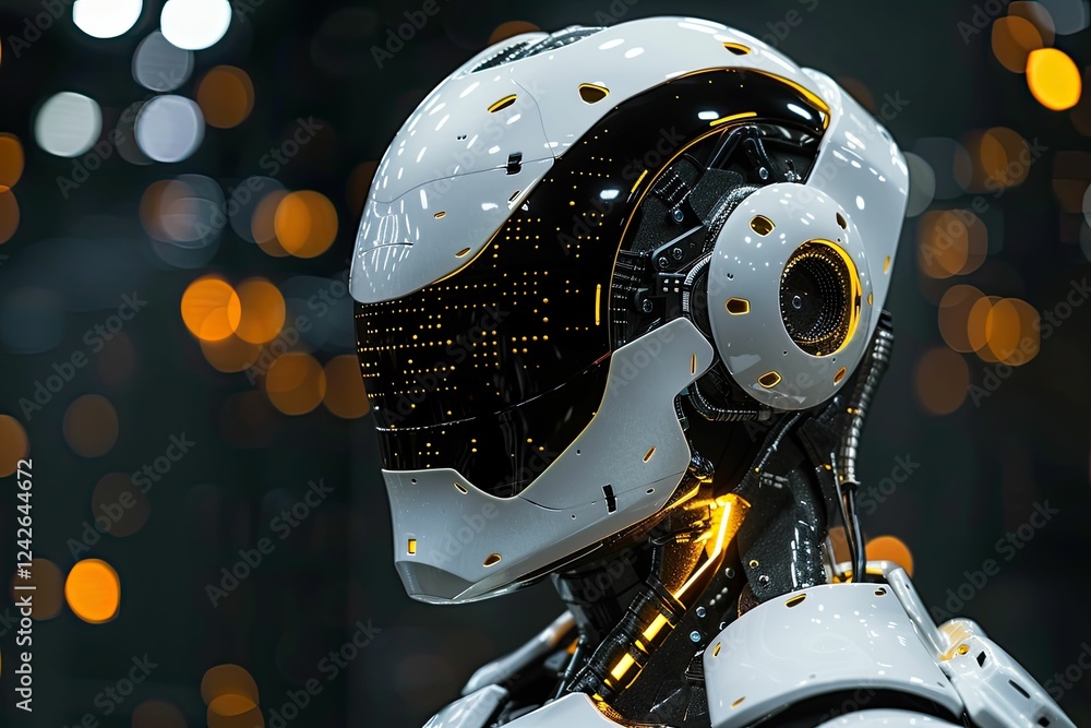 Fototapeta premium Artificial Intelligence Creates Stunning Digital Art With Innovative Techniques and Intricate Designs in a Futuristic Studio Setting