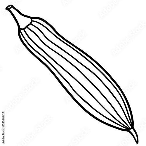 One-Line Okra Simple Vector Illustration