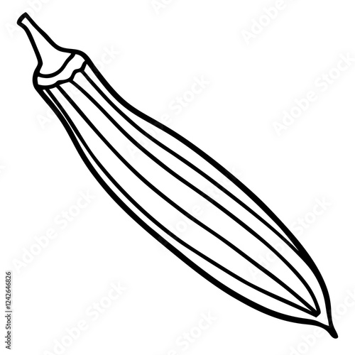 One-Line Okra Simple Vector Illustration