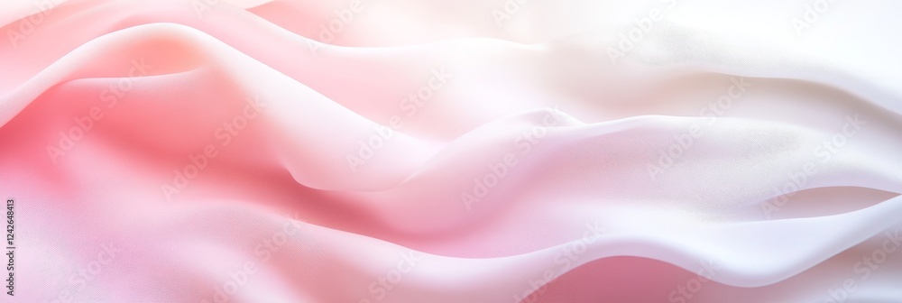 Obraz premium Pink and White Silk Fabric Texture - Soft, flowing pink and white silk fabric with a gradient effect. Elegant and luxurious texture.
